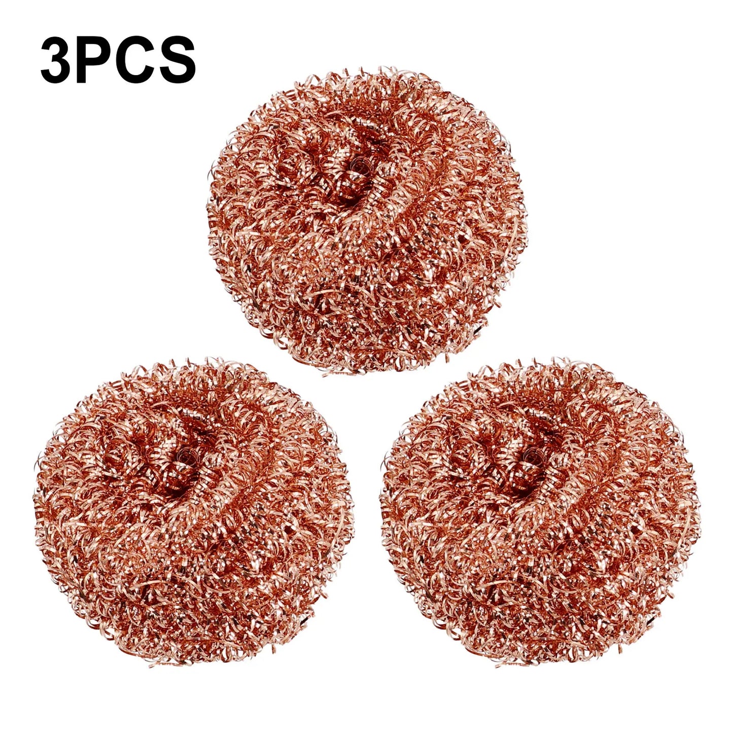 Kitchen Cleaning Tools 3x Copper Metal Wire Sponge Ball Iron Tip Nozzle Cleaner Slag Remover Tool Cooper Coated Scourers