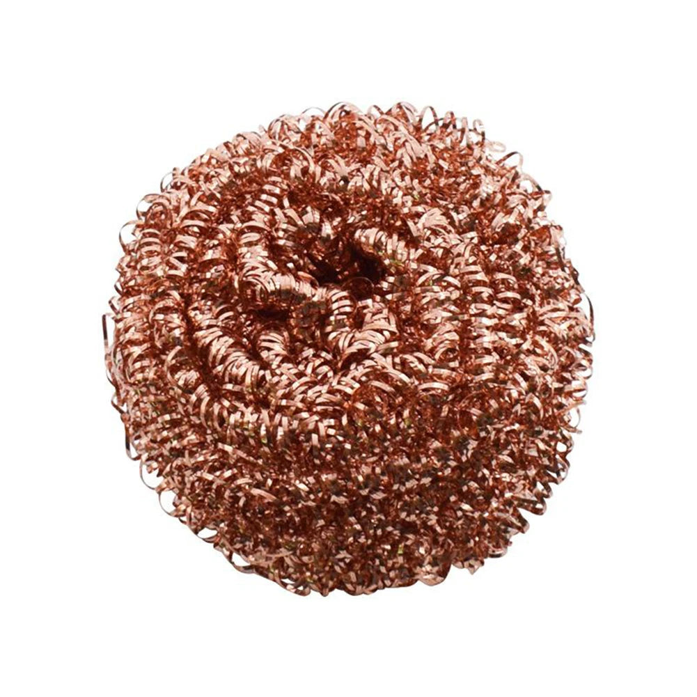 Kitchen Cleaning Tools 3x Copper Metal Wire Sponge Ball Iron Tip Nozzle Cleaner Slag Remover Tool Cooper Coated Scourers