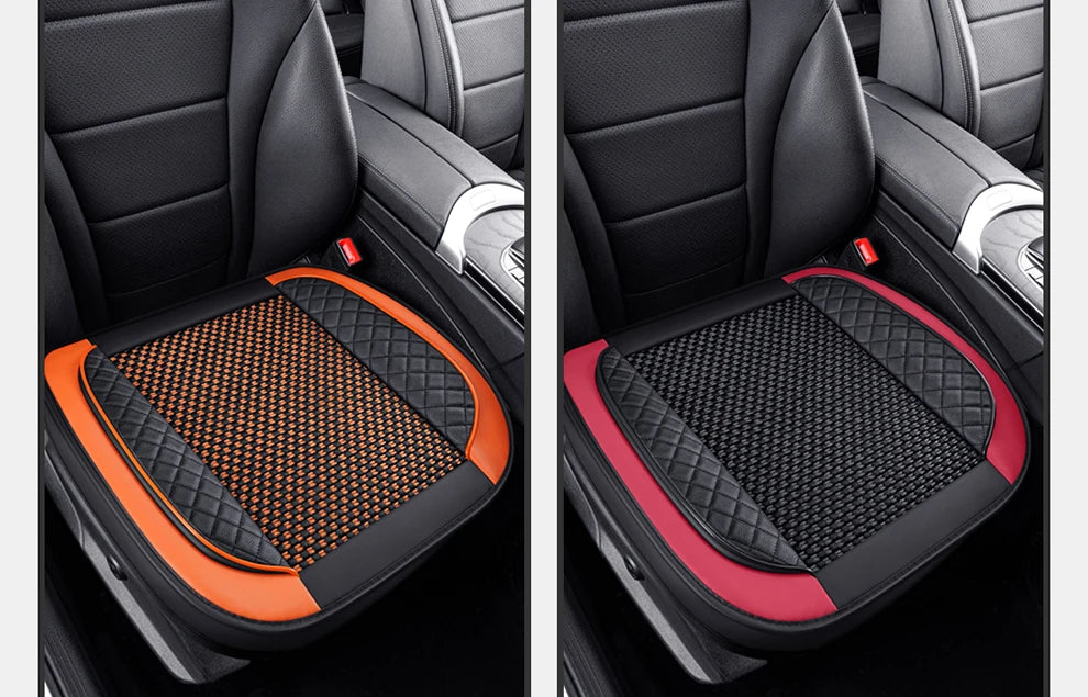 Universal Car Seat Cover Ice Silk + PU Leather Seat Anti-slip Protection Cushion Luxury Seat Decoration Styling Accessories