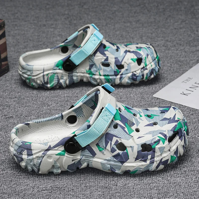 Plus Size 47 Summer Men Sandals Light Soft EVA Men's Hole Shoes Outdoor Slippers Home Garden Clogs Male Beach Flats Slides