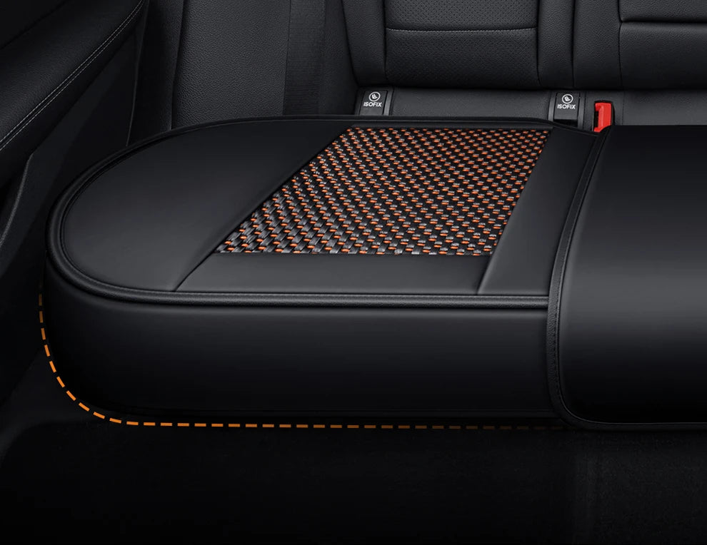 Universal Car Seat Cover Ice Silk + PU Leather Seat Anti-slip Protection Cushion Luxury Seat Decoration Styling Accessories