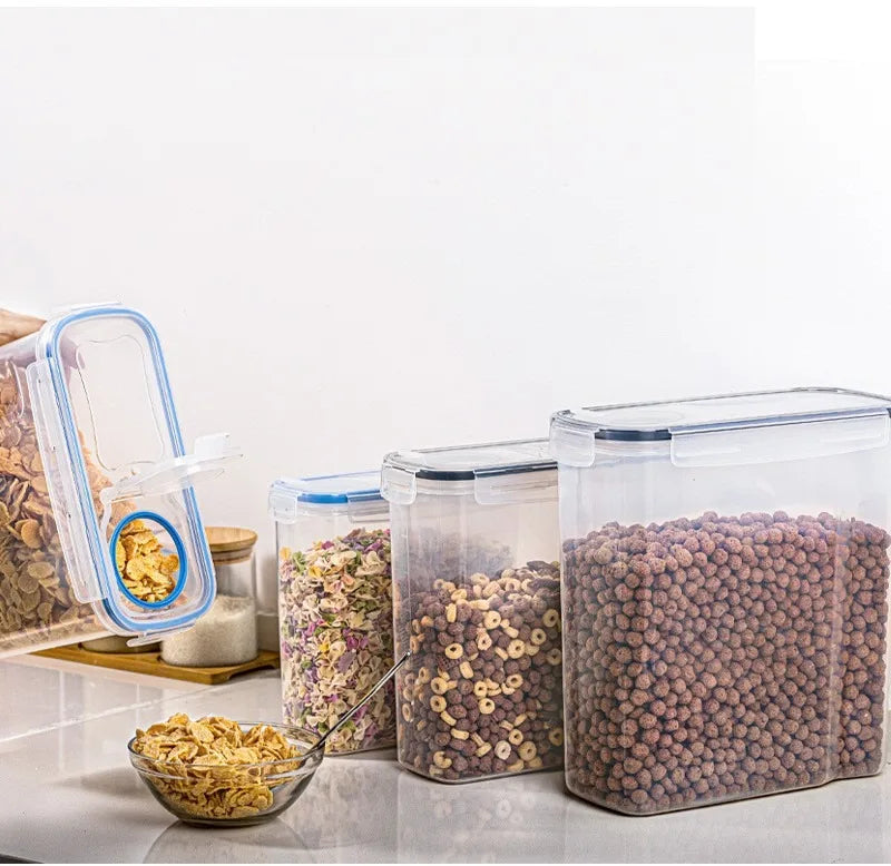 Kitchen Food Storage Tank Miscellaneous Grain Storage Box 2.5L/4L Set Transparent PP Sealed and Waterproof Storage Tank 4pc