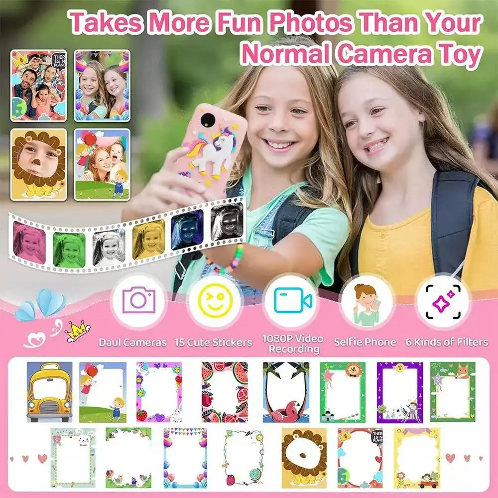 Children Phone Toys Camera Mp3 Music Player Puzzle Games Tooddler Educational Leaning Toys Kids for Girls Boys Birthday Gifts