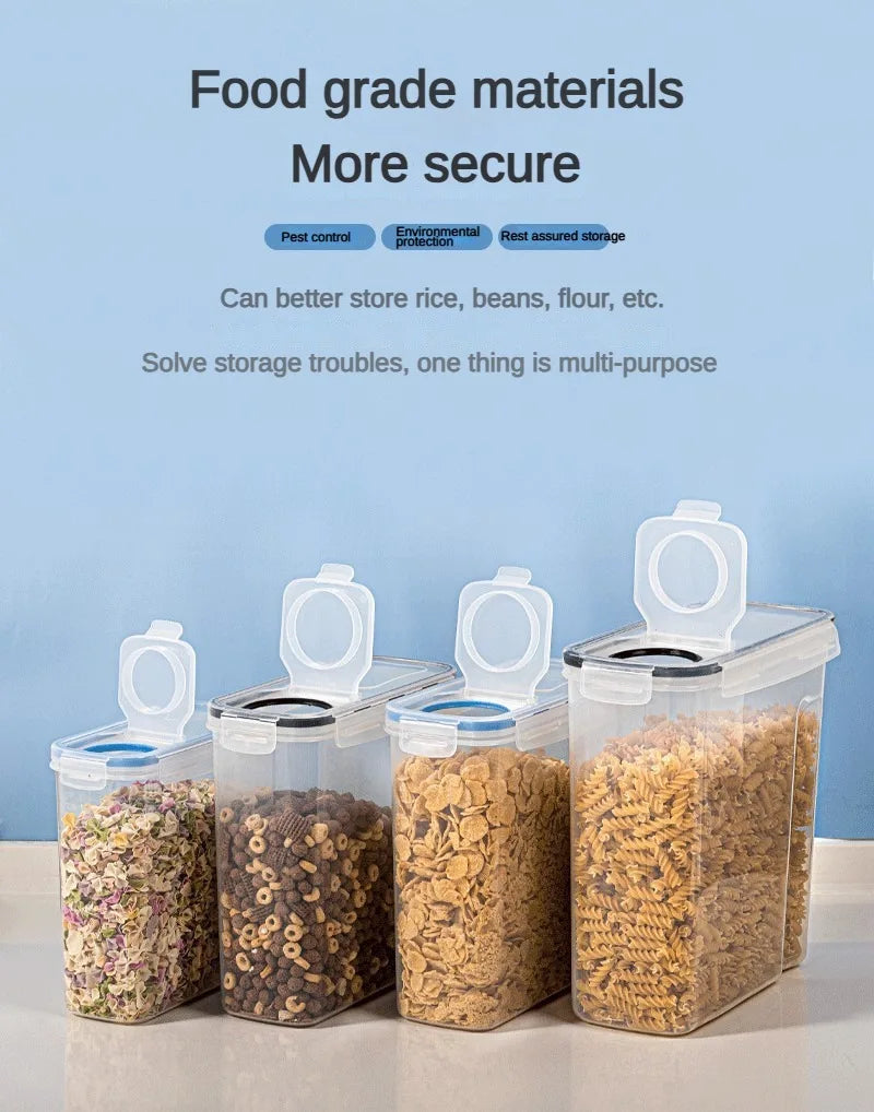 Kitchen Food Storage Tank Miscellaneous Grain Storage Box 2.5L/4L Set Transparent PP Sealed and Waterproof Storage Tank 4pc