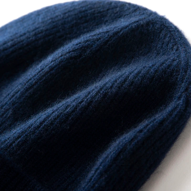 Winter New Hat for Men Knitted Korea Beanie Thick Hats Autumn Outdoor Warm Streetwear Cap Man 100% Cashmere Solid Color Soft Hat