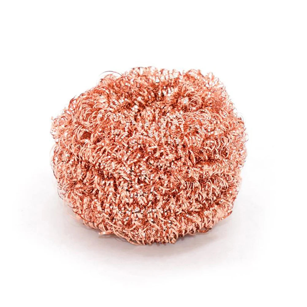 Kitchen Cleaning Tools 3x Copper Metal Wire Sponge Ball Iron Tip Nozzle Cleaner Slag Remover Tool Cooper Coated Scourers