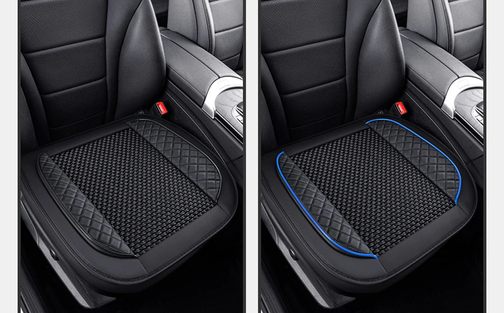 Universal Car Seat Cover Ice Silk + PU Leather Seat Anti-slip Protection Cushion Luxury Seat Decoration Styling Accessories