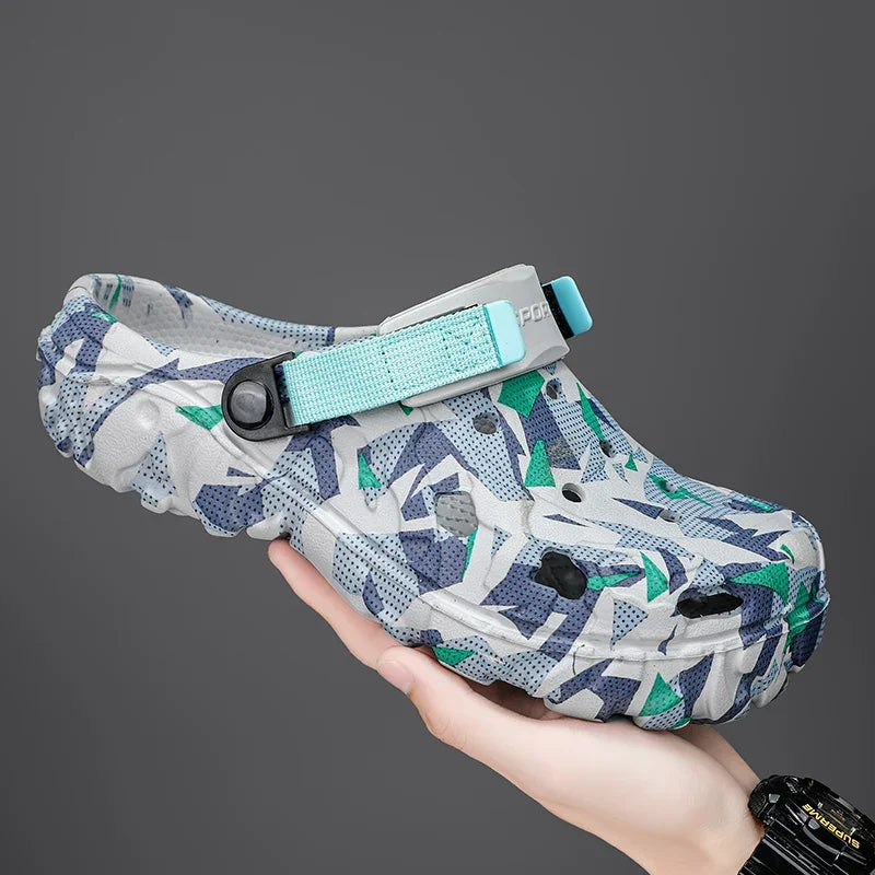 Plus Size 47 Summer Men Sandals Light Soft EVA Men's Hole Shoes Outdoor Slippers Home Garden Clogs Male Beach Flats Slides