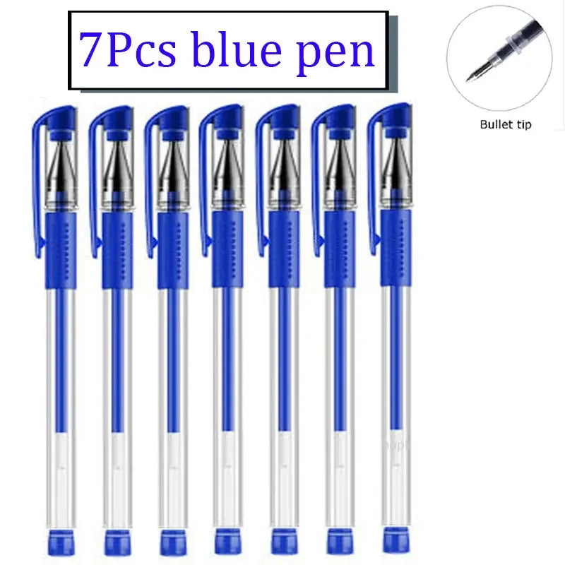 7/35 PCS Gel pens Set Black Blue Refill Gel Pen Bullet Tip 0.5mm School & office Supplies Stationery Writing Tool stationery