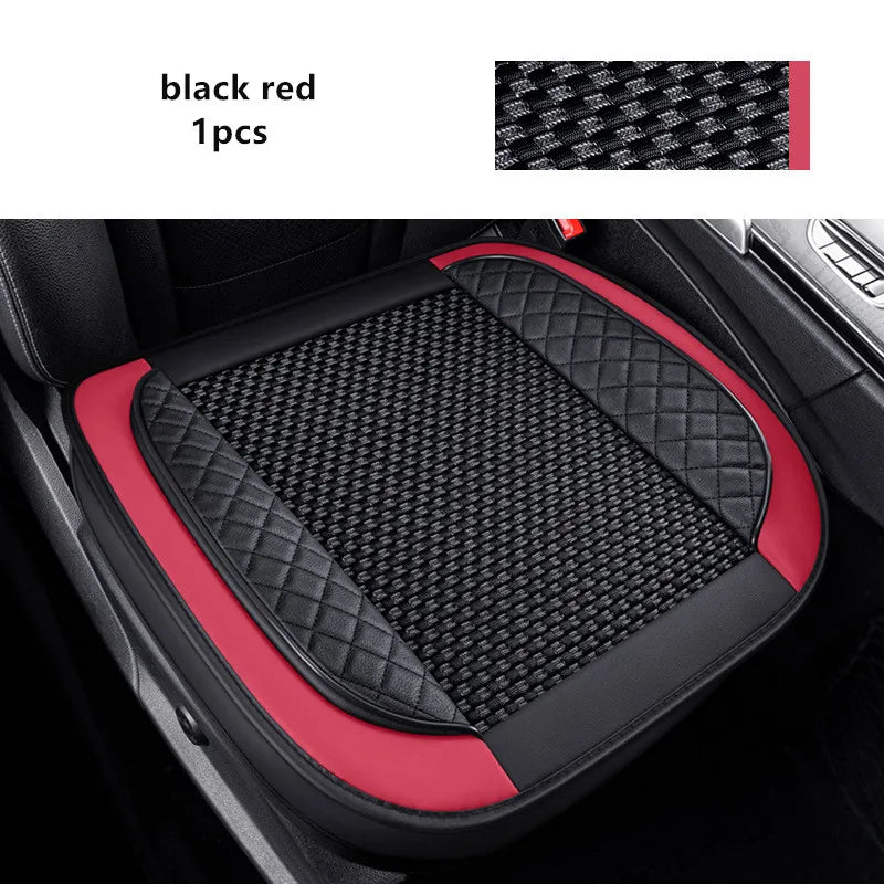 Universal Car Seat Cover Ice Silk + PU Leather Seat Anti-slip Protection Cushion Luxury Seat Decoration Styling Accessories