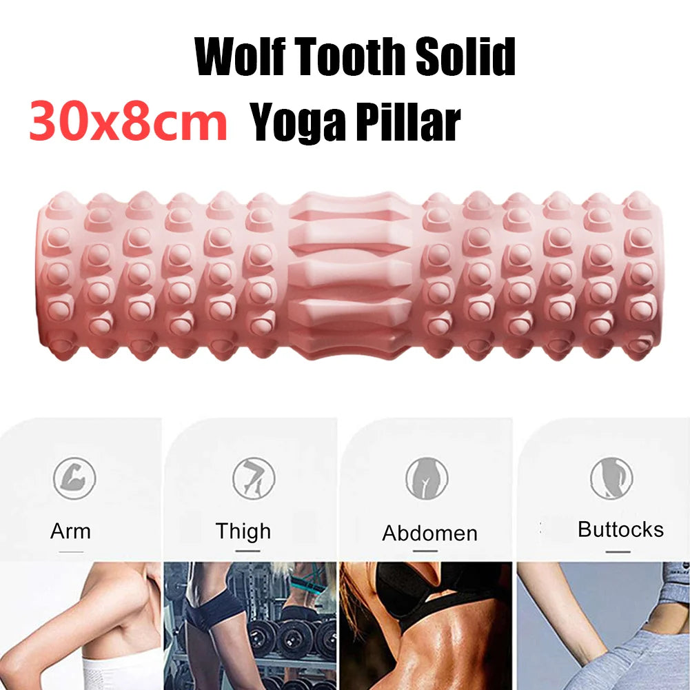 Yoga Column Gym Fitness Foam Roller Pilates Yoga Exercise Back Muscle Massage Roller Soft Yoga Block Muscle EVA Roller 30x8cm