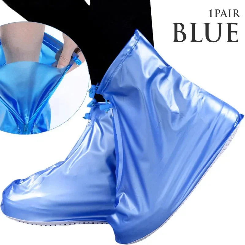 1 Pair Waterproof Shoe Covers Non-slip Reusable Rain Snow Boot Women Men PVC Outdoor Rainy Reusable Quality Non-slip Shoe Cover