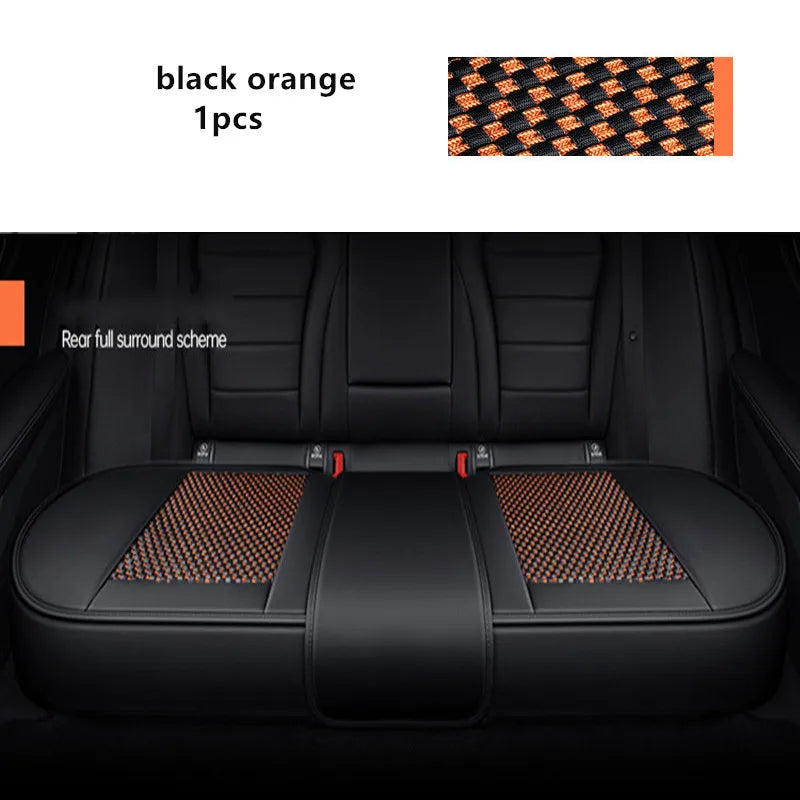 Universal Car Seat Cover Ice Silk + PU Leather Seat Anti-slip Protection Cushion Luxury Seat Decoration Styling Accessories