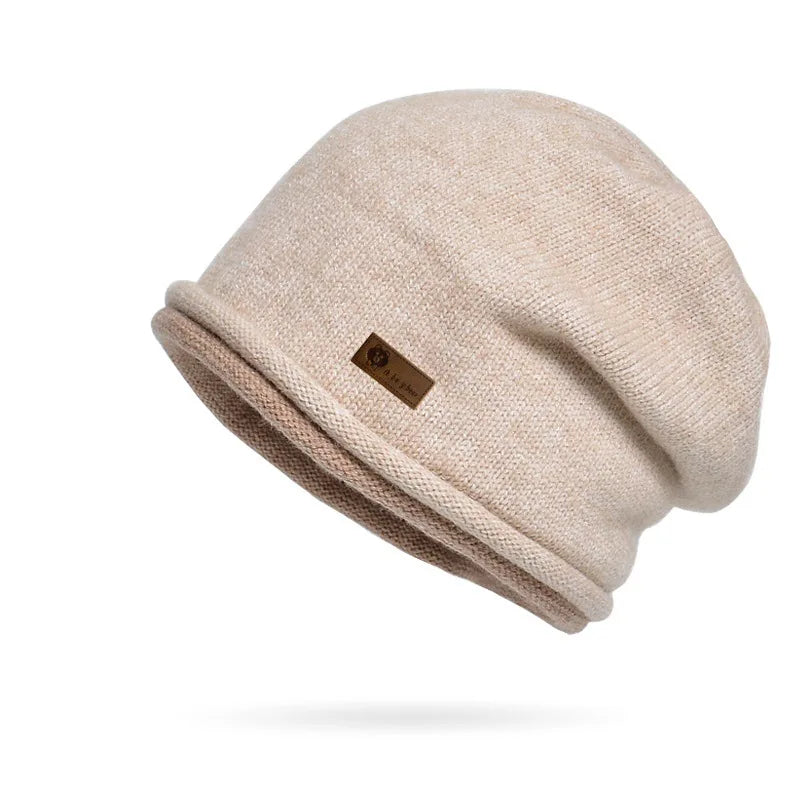 Winter Women Curled Knit Hat Fashion Cold Hat Warm Pile Hat Big Head Round Ear Protector Hat Puller Hat