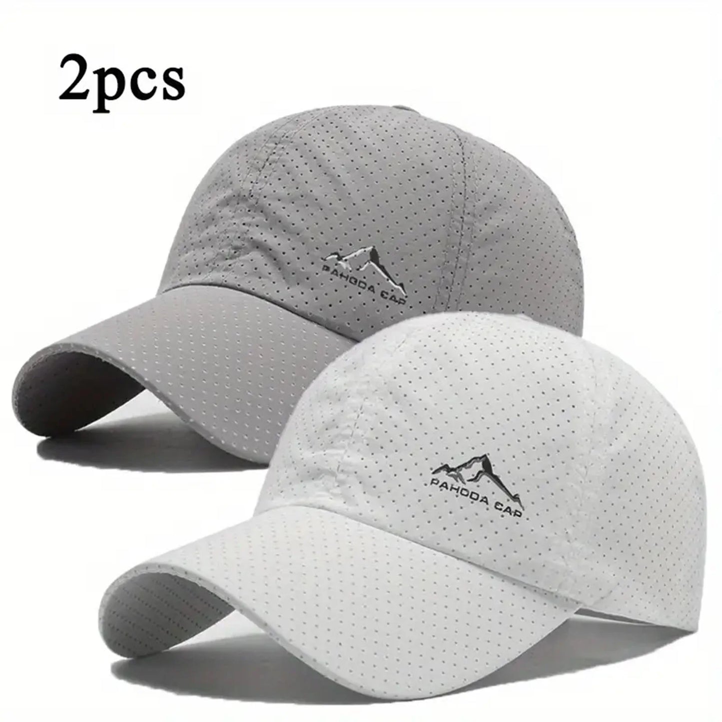2PCS Unisex Baseball Caps Summer Quick drying Breathable Hat Outdoor Sports Sum Shade Cap for Outdoor Fishing Camping