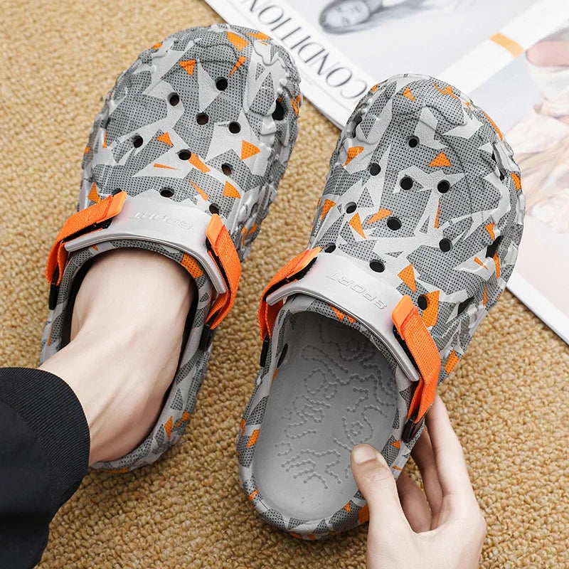 Plus Size 47 Summer Men Sandals Light Soft EVA Men's Hole Shoes Outdoor Slippers Home Garden Clogs Male Beach Flats Slides