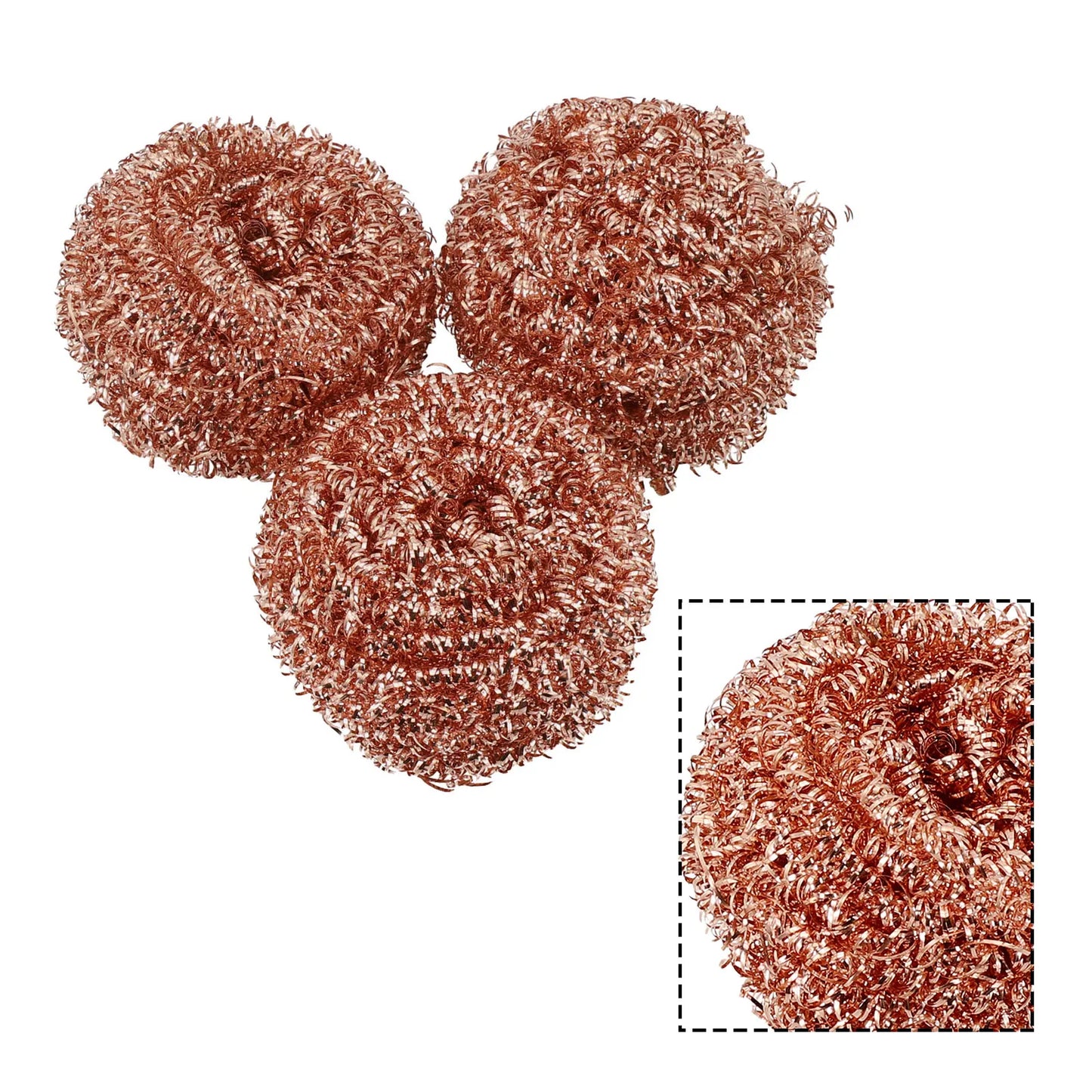 Kitchen Cleaning Tools 3x Copper Metal Wire Sponge Ball Iron Tip Nozzle Cleaner Slag Remover Tool Cooper Coated Scourers