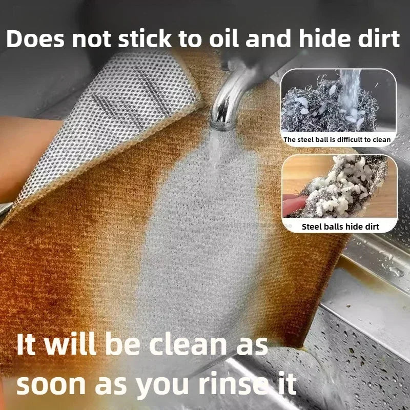 Kitchen Cleaning Mesh Metal Cloth Wipes Scraper Cloth Clean Food Frets Metal Fabric Kitchen Towels for Guests in The Kitchen