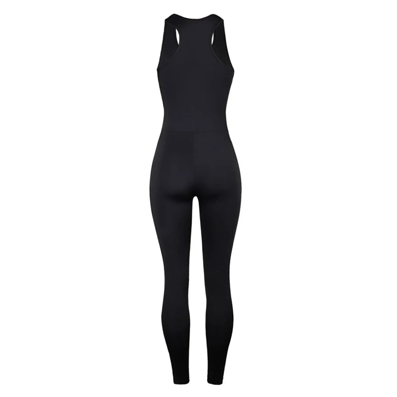 Yoga Sleeveless Women's Sportswear Gym Jumpsuits Workout High-intensity Fitness One-piece Skin-tight Garment