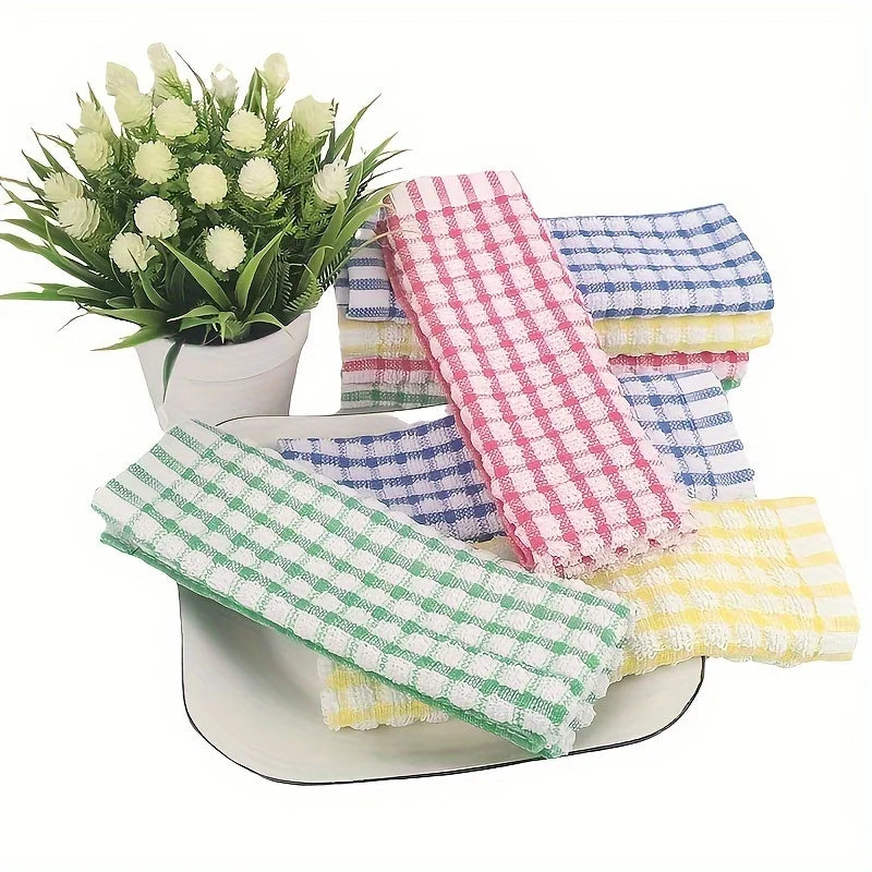6PCS Cotton Kitchen Tea Towels Absorbent Lint Free Catering Restaurant Cloth Dish Towels Cleaning Cloth Kitchen Cleaning Towel