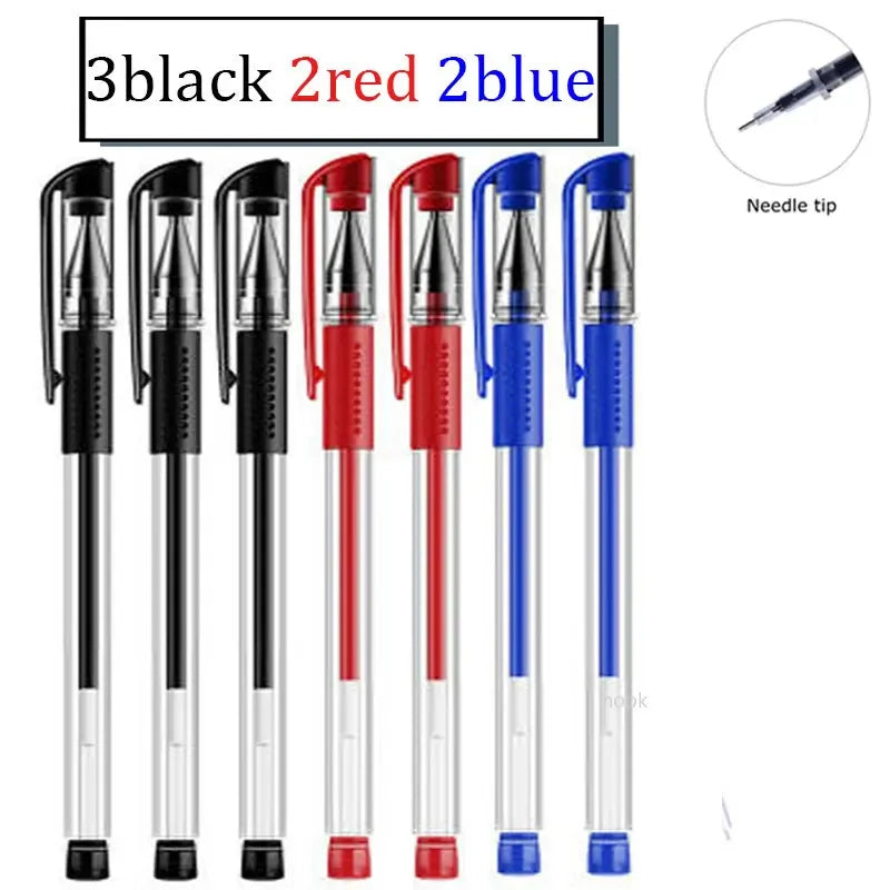 7/35 PCS Gel pens Set Black Blue Refill Gel Pen Bullet Tip 0.5mm School & office Supplies Stationery Writing Tool stationery