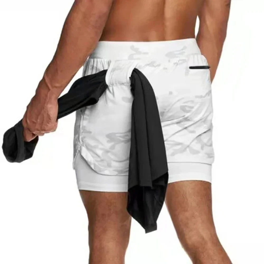 Men's Gym Performance Shorts 2 In 1 Running Quick-Drying Jogging Short Pants Workout Sportswear Yoga Basketball Shorts