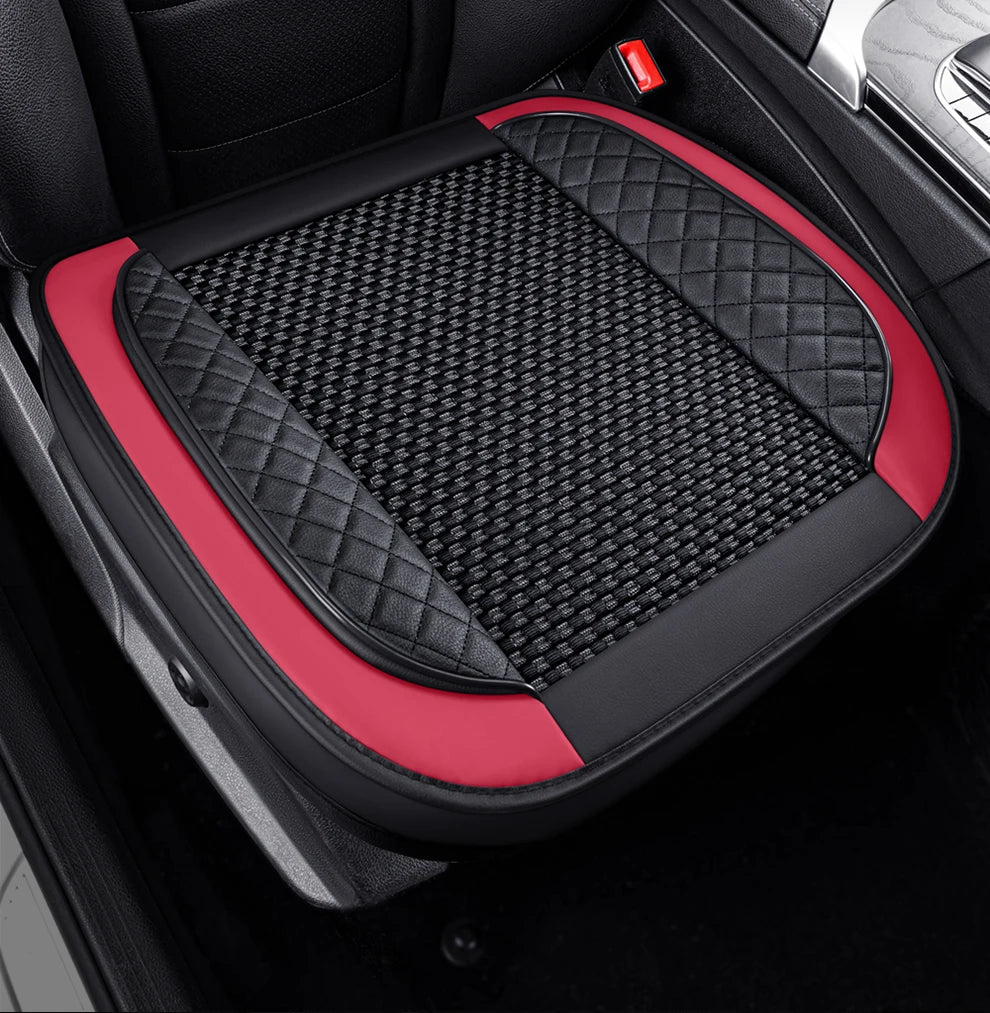 Universal Car Seat Cover Ice Silk + PU Leather Seat Anti-slip Protection Cushion Luxury Seat Decoration Styling Accessories