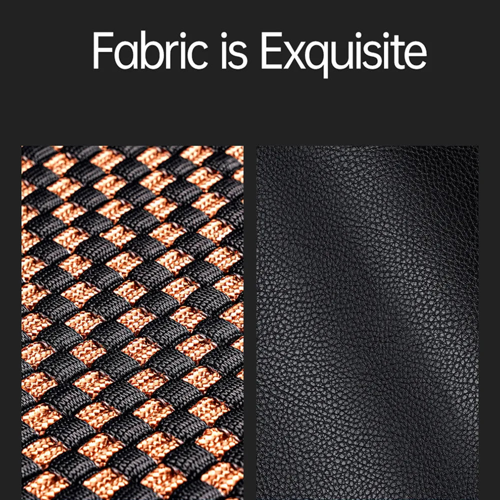 Universal Car Seat Cover Ice Silk + PU Leather Seat Anti-slip Protection Cushion Luxury Seat Decoration Styling Accessories