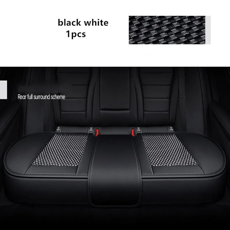 Universal Car Seat Cover Ice Silk + PU Leather Seat Anti-slip Protection Cushion Luxury Seat Decoration Styling Accessories