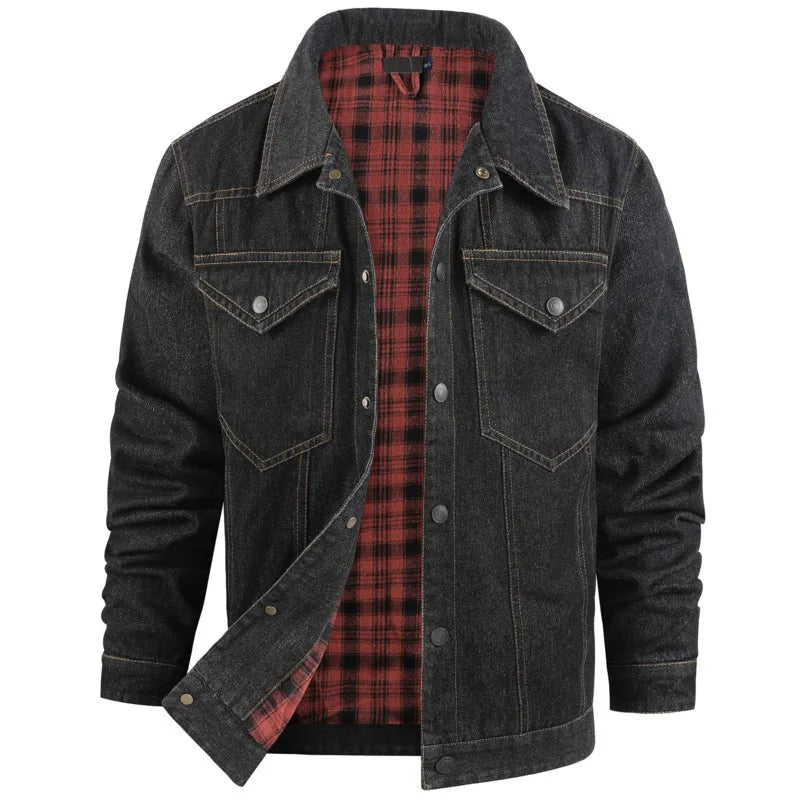 Men's Spring and Autumn Fashion Versatile Jacket Pure Cotton Casual Loose Collar Jacket High end Business workwear Top Coat