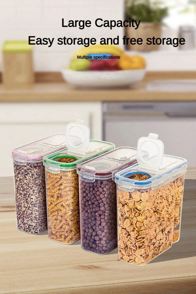 Kitchen Food Storage Tank Miscellaneous Grain Storage Box 2.5L/4L Set Transparent PP Sealed and Waterproof Storage Tank 4pc