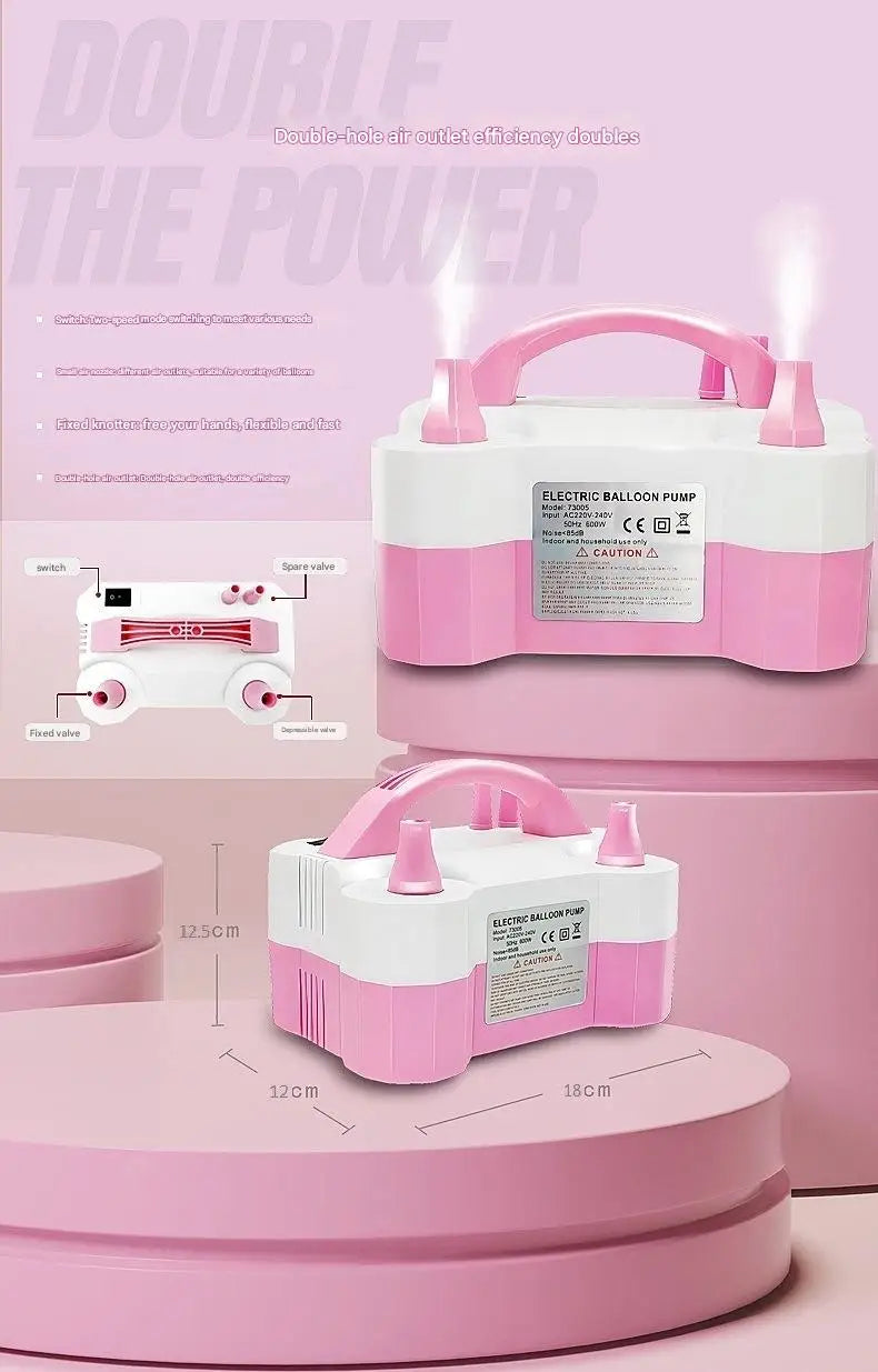 Balloon Party Electric Blowing Machine Birthday Party Balloon Accessories Banquet Atmosphere Double hole Automatic Inflator