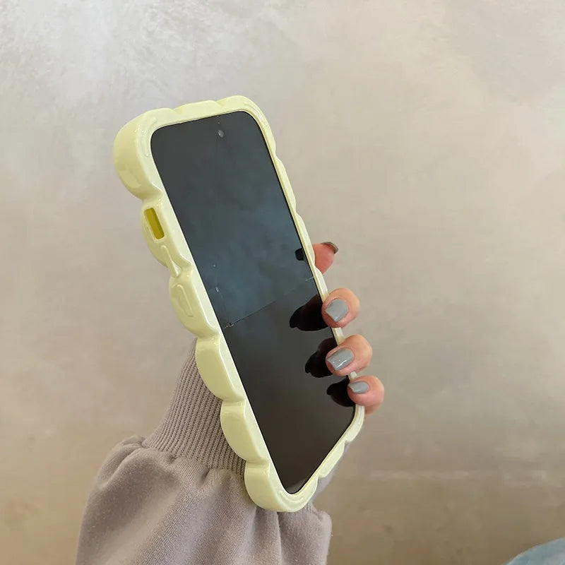 Cute Cartoon 3D Block Lattice Case for iPhone 15 14 13 16 Pro Max 12 11 Glossy Candy Solid Color Soft Silicone Shockproof Cover