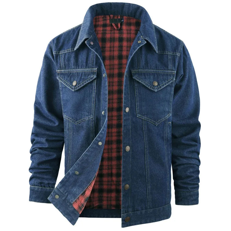 Men's Spring and Autumn Fashion Versatile Jacket Pure Cotton Casual Loose Collar Jacket High end Business workwear Top Coat