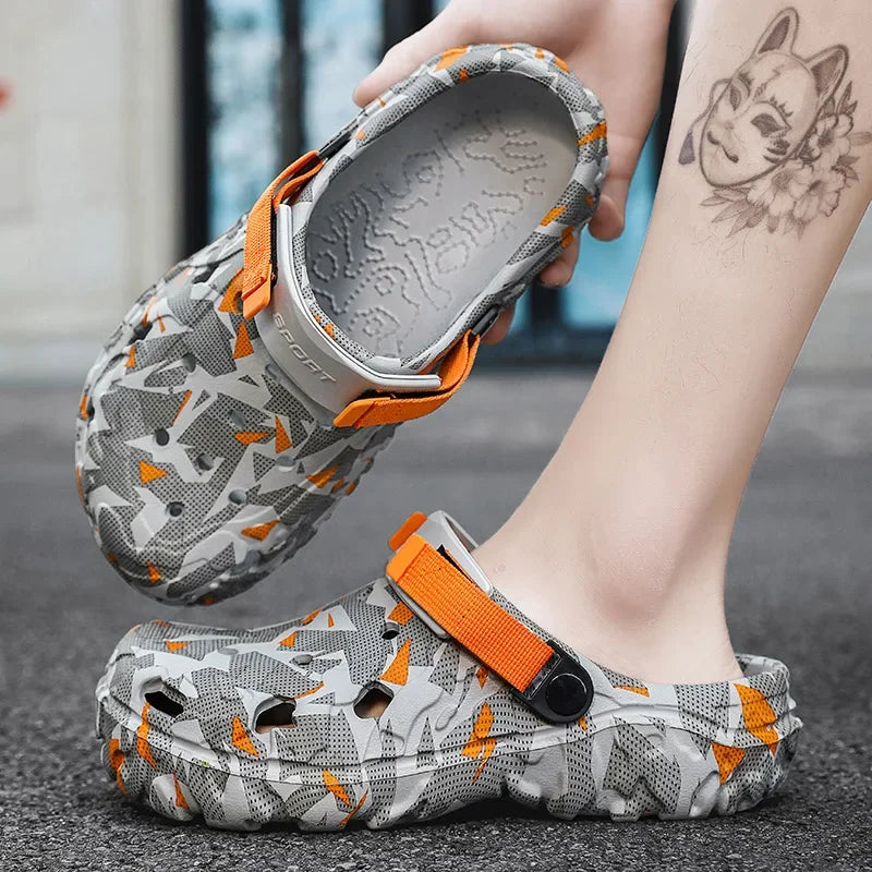 Plus Size 47 Summer Men Sandals Light Soft EVA Men's Hole Shoes Outdoor Slippers Home Garden Clogs Male Beach Flats Slides