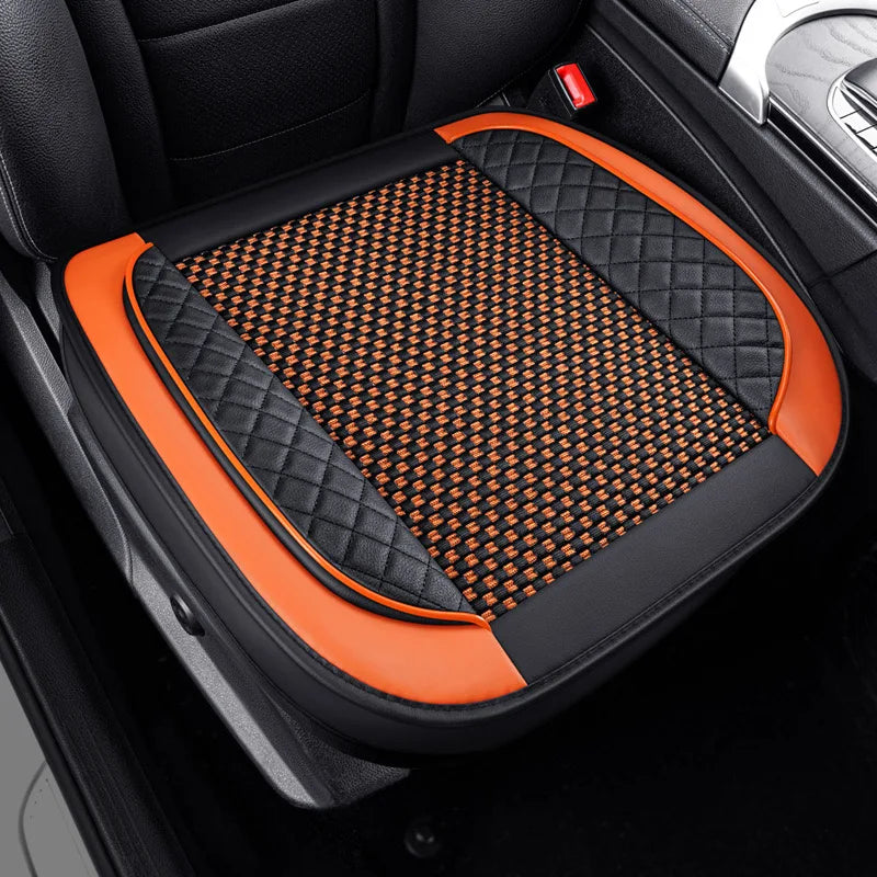 Universal Car Seat Cover Ice Silk + PU Leather Seat Anti-slip Protection Cushion Luxury Seat Decoration Styling Accessories
