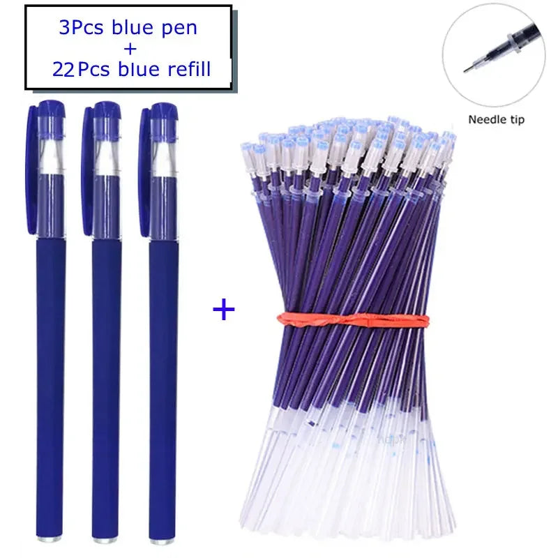 7/35 PCS Gel pens Set Black Blue Refill Gel Pen Bullet Tip 0.5mm School & office Supplies Stationery Writing Tool stationery