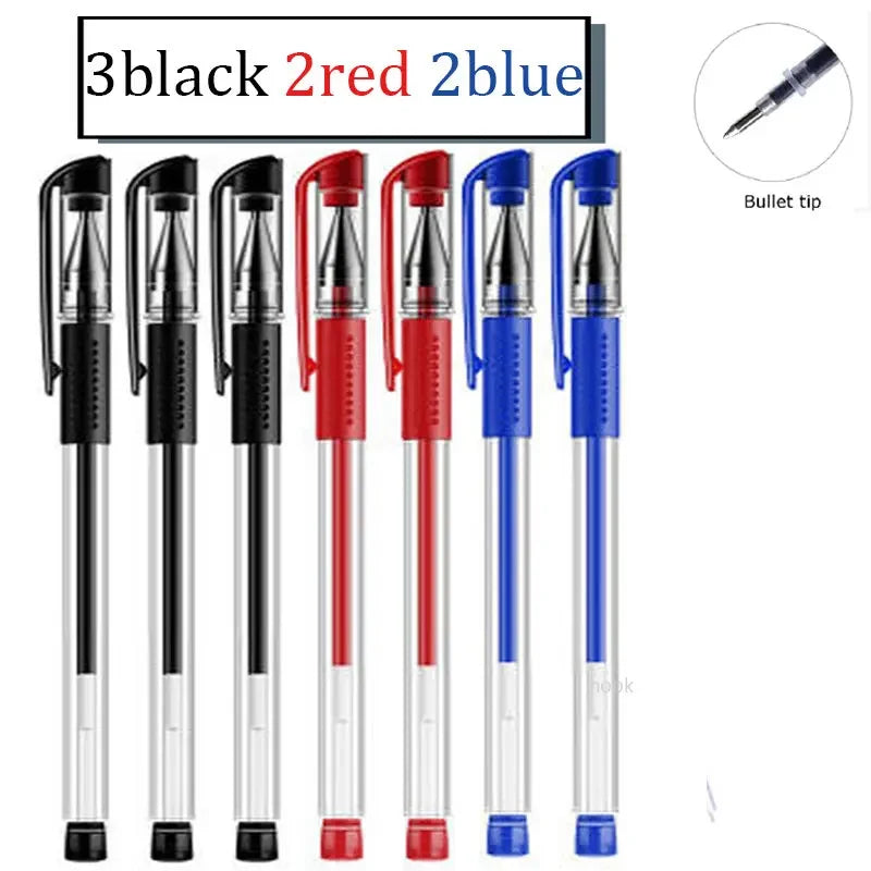 7/35 PCS Gel pens Set Black Blue Refill Gel Pen Bullet Tip 0.5mm School & office Supplies Stationery Writing Tool stationery