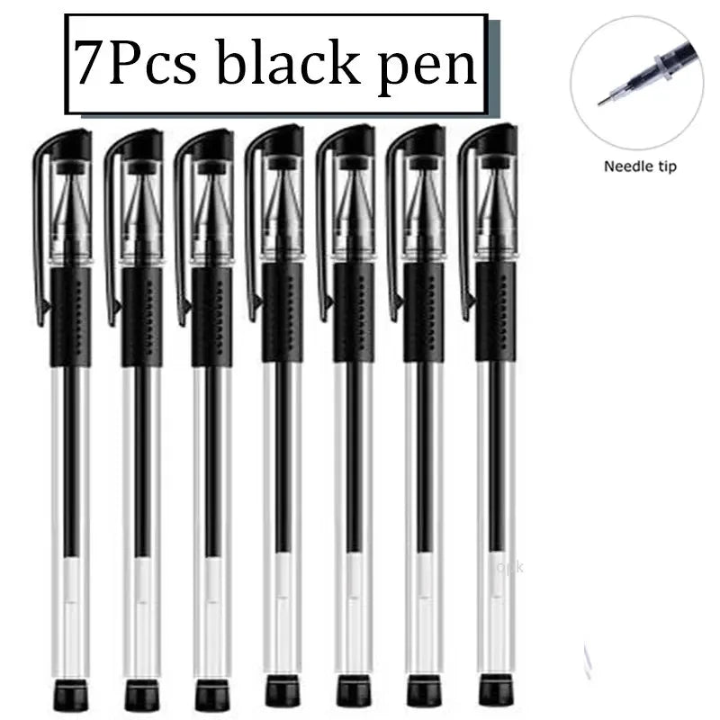 7/35 PCS Gel pens Set Black Blue Refill Gel Pen Bullet Tip 0.5mm School & office Supplies Stationery Writing Tool stationery