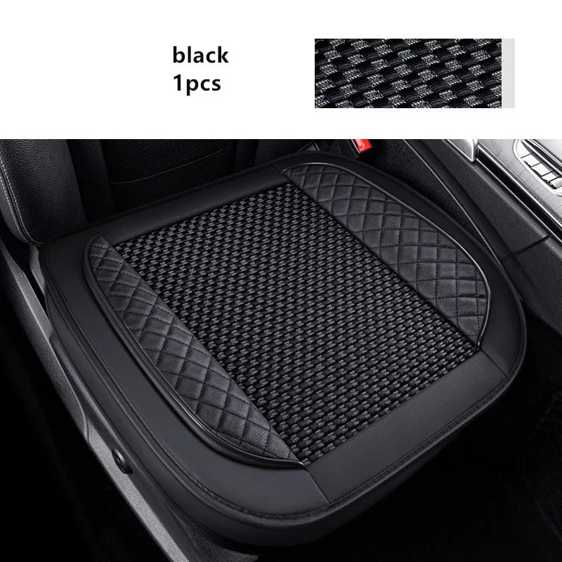 Universal Car Seat Cover Ice Silk + PU Leather Seat Anti-slip Protection Cushion Luxury Seat Decoration Styling Accessories