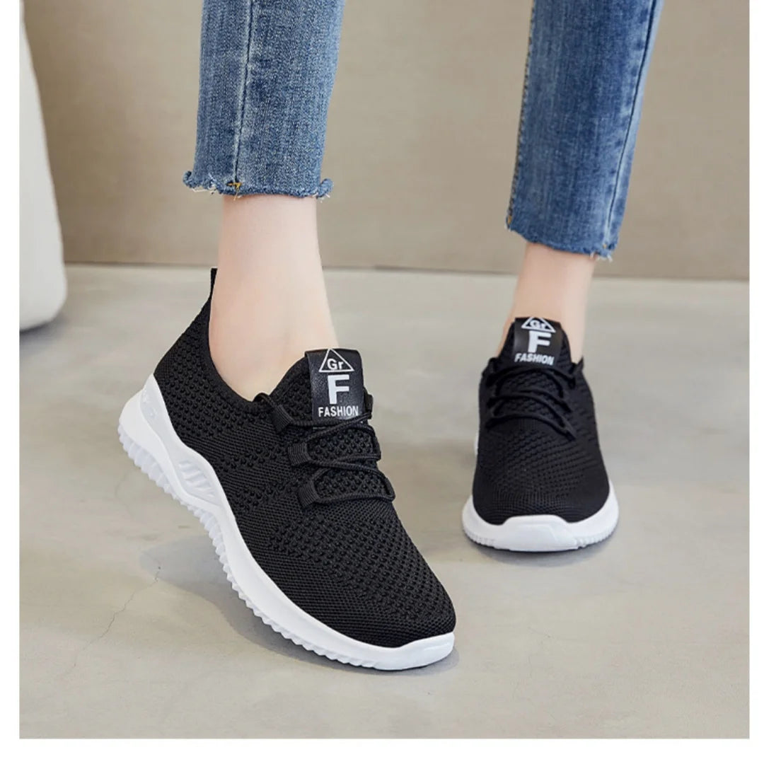 Women's shoes 2025 mesh breathable comfortable sports shoes soft sole lightweight fashion casual shoes