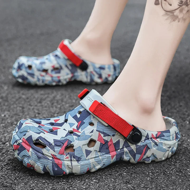 Plus Size 47 Summer Men Sandals Light Soft EVA Men's Hole Shoes Outdoor Slippers Home Garden Clogs Male Beach Flats Slides