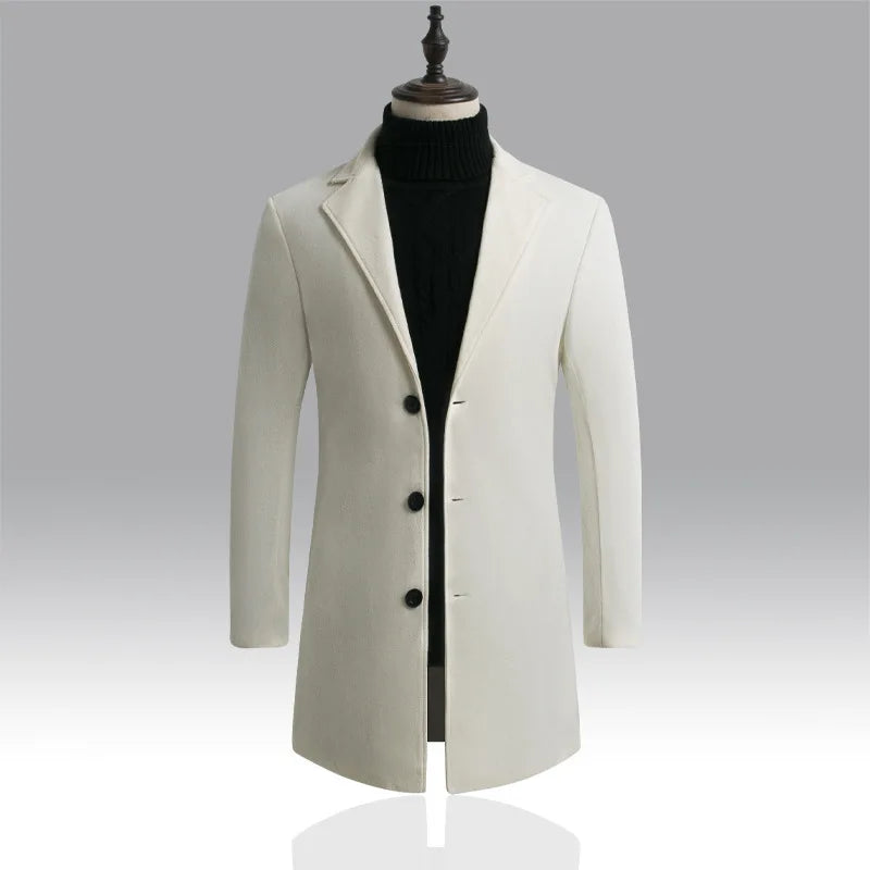 Autumn and Winter Men's Woolen Coat Over Coat Long Winter Mens Wool Coats and Jackets