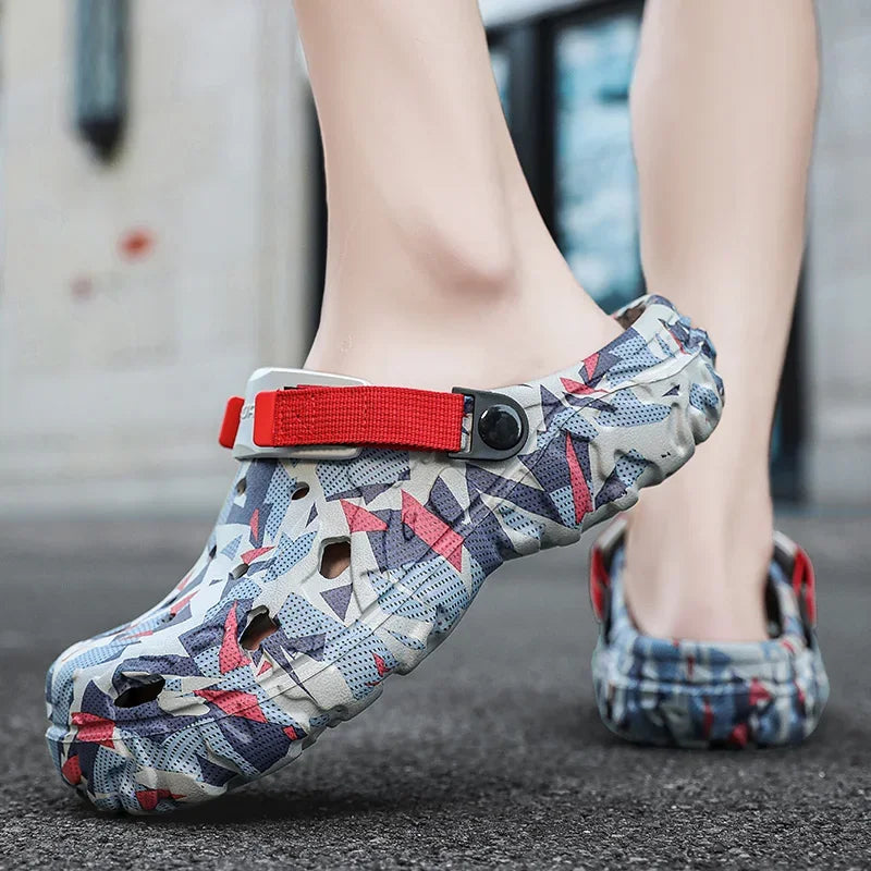 Plus Size 47 Summer Men Sandals Light Soft EVA Men's Hole Shoes Outdoor Slippers Home Garden Clogs Male Beach Flats Slides