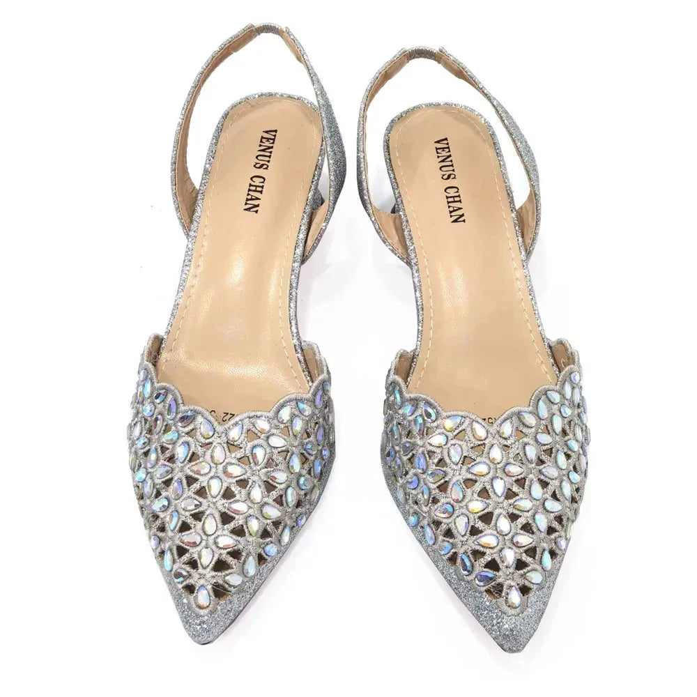 Ladies Italian High Heel and Bag Set Golden Color Italian Shoe with Matching Bag Set 2024 Nigerian Shoes and Bag Set for Party