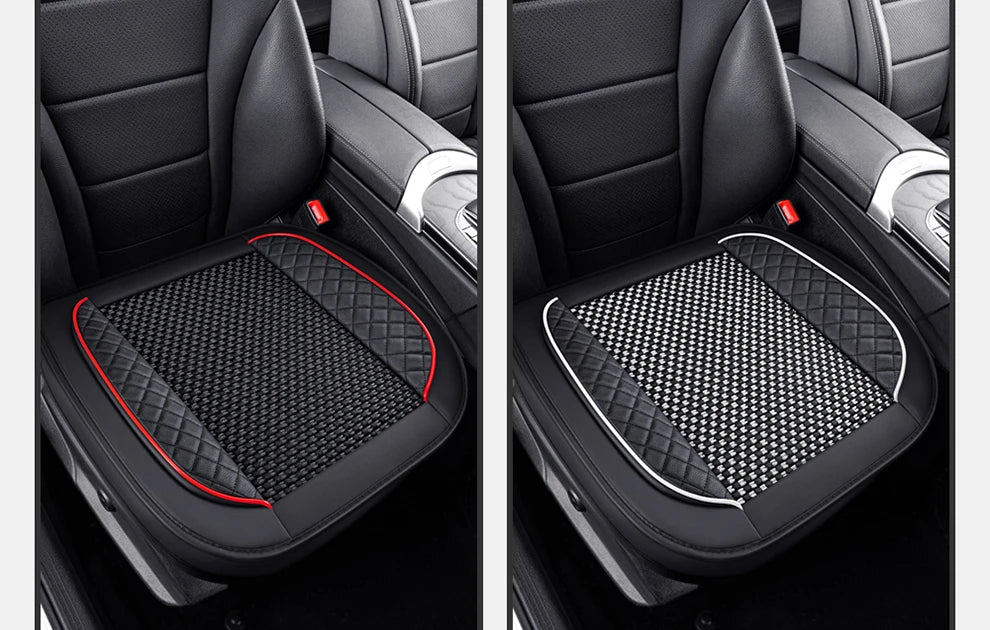 Universal Car Seat Cover Ice Silk + PU Leather Seat Anti-slip Protection Cushion Luxury Seat Decoration Styling Accessories