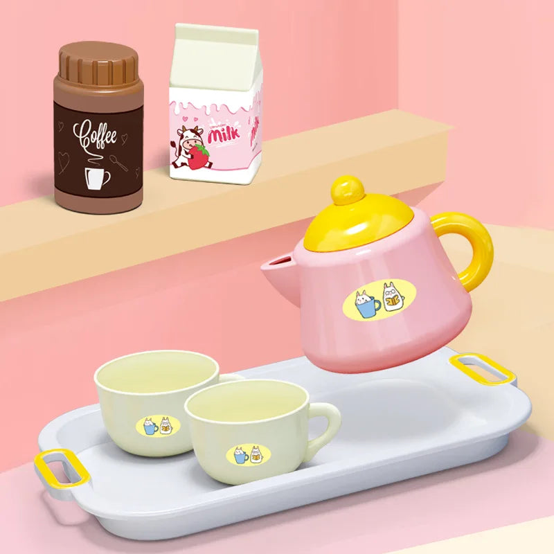 Children's Birthday Cake Toys Play Home Afternoon Tea Birthday Party Set Kitchen Toys with Light Music Early Education