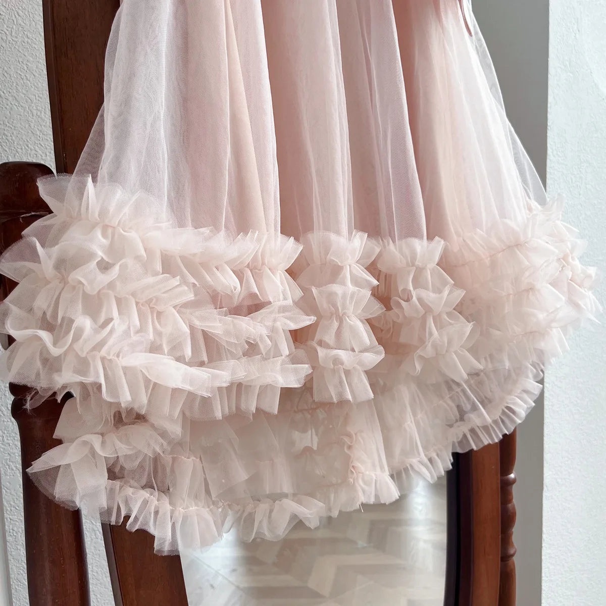 Sleeveless Loose Beach Mermaid Dress Baby Girls Cute Ruffled Pink Bow Lace Irregular Dress Graduation Ball Gown Party Dress 2025