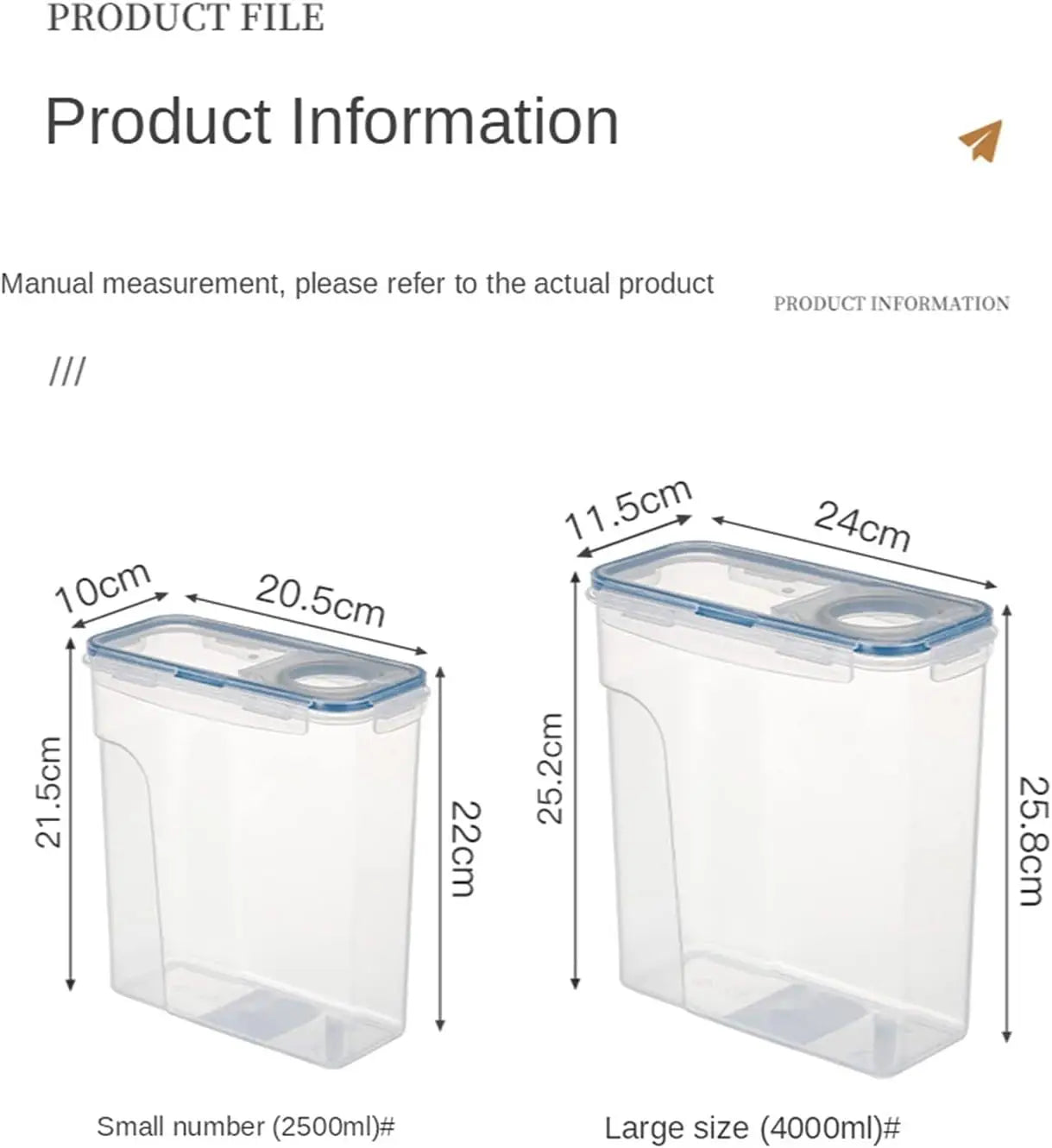 Kitchen Food Storage Tank Miscellaneous Grain Storage Box 2.5L/4L Set Transparent PP Sealed and Waterproof Storage Tank 4pc