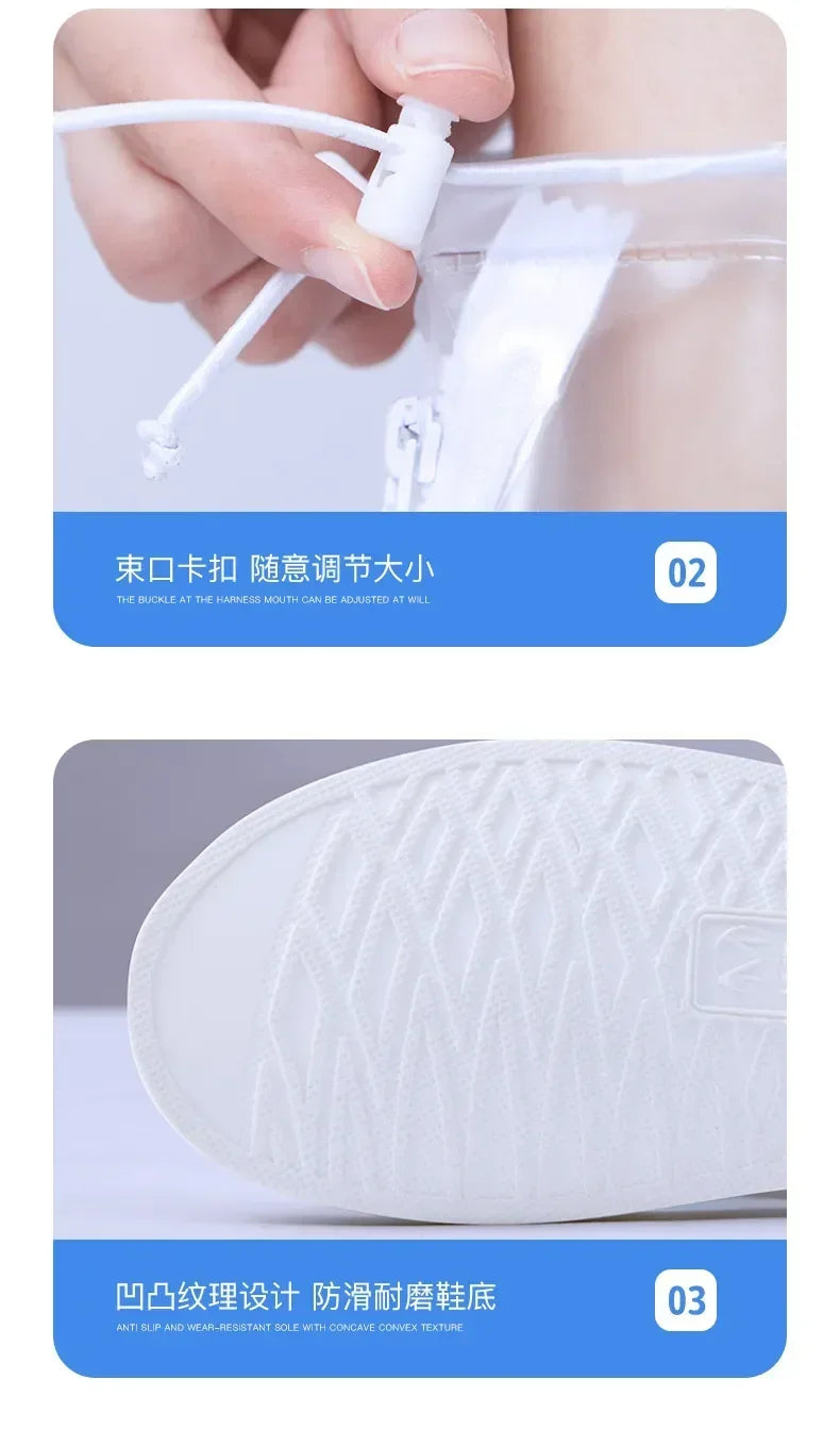 1 Pair Waterproof Shoe Covers Non-slip Reusable Rain Snow Boot Women Men PVC Outdoor Rainy Reusable Quality Non-slip Shoe Cover